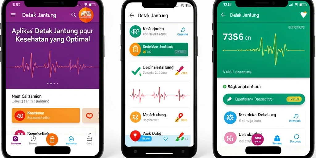 Antarmuka aplikasi 73K menampilkan grafik detak jantung secara jelas.