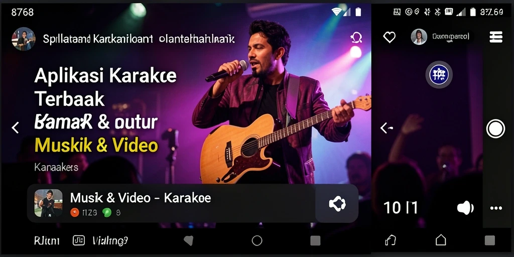Antarmuka aplikasi 8768 dengan fitur karaoke yang menarik dan mudah digunakan.