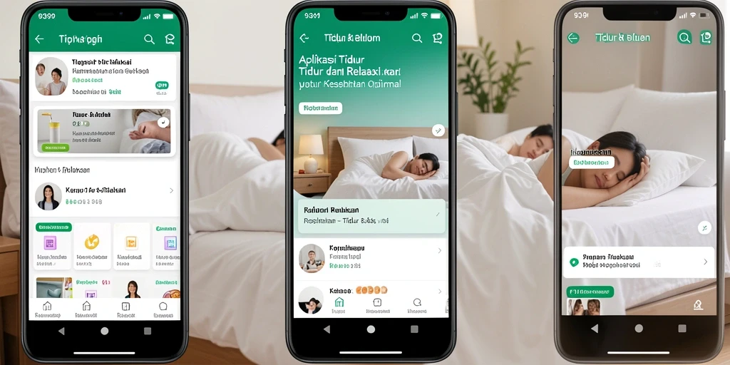 Tampilan antarmuka aplikasi 9399 yang menenangkan untuk tidur dan relaksasi.
