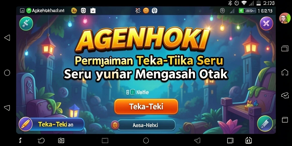 Screenshot AGENHOKI menampilkan antarmuka permainan teka-teki yang menarik.