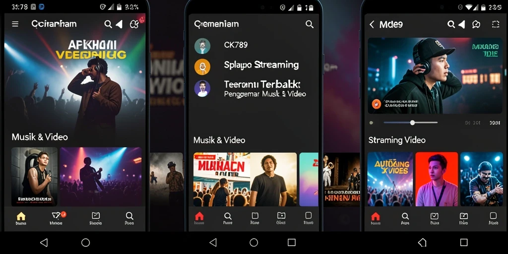 Antarmuka CK789 dengan berbagai pilihan konten Streaming Video.