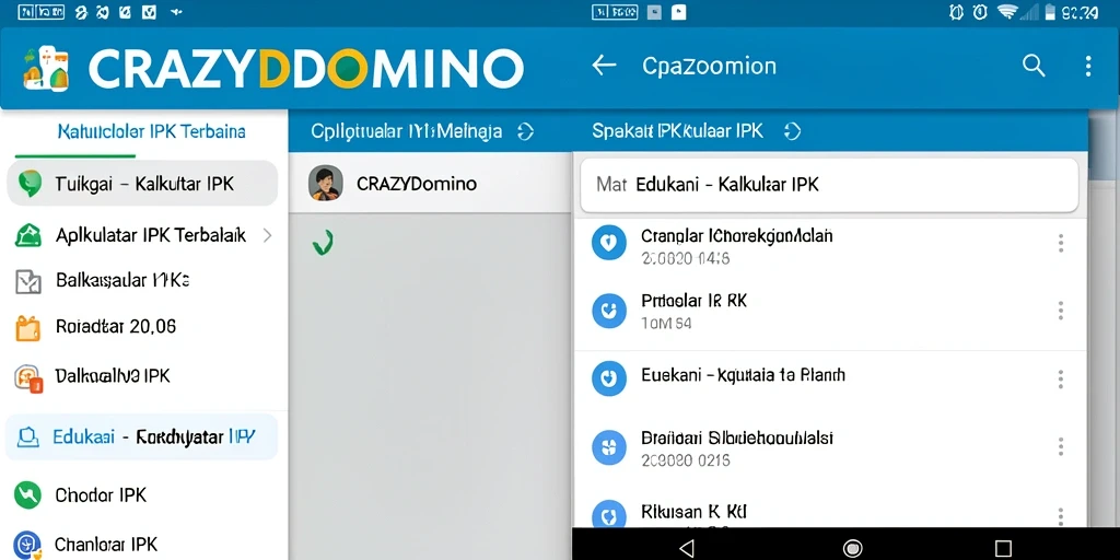 Tampilan antarmuka CRAZYDOMINO yang sederhana dan fungsional dalam menghitung IPK.