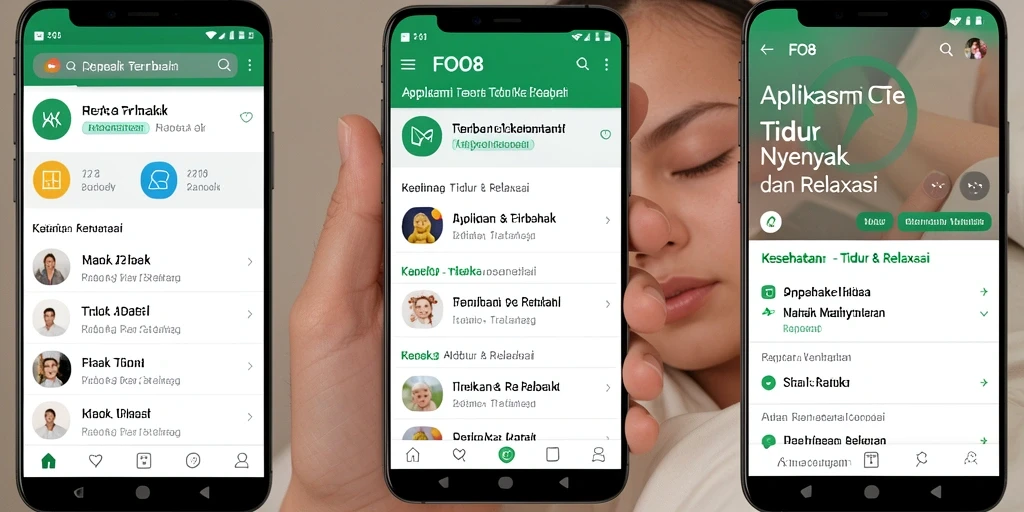 Tampilan antarmuka FO8 yang sederhana dan user-friendly untuk tidur lebih baik.