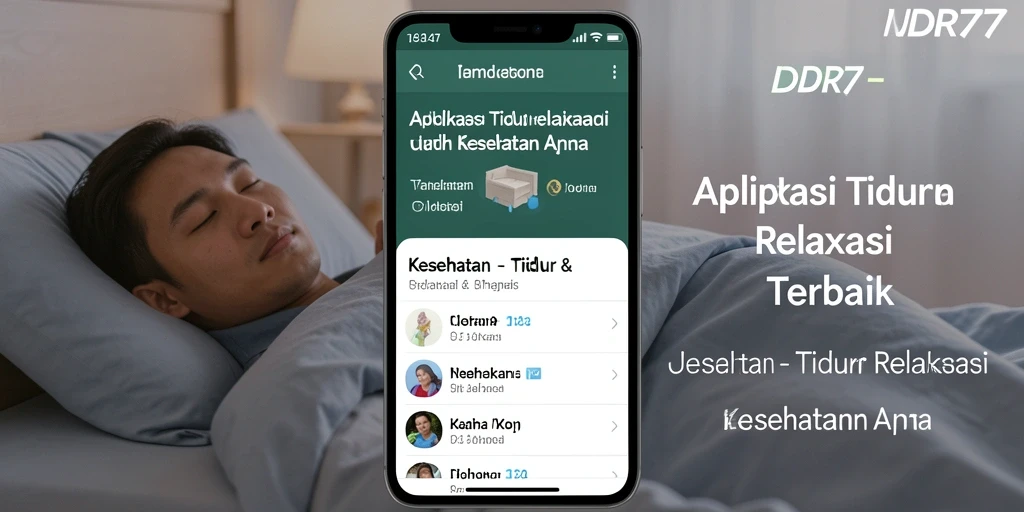 Tampilan antarmuka aplikasi IDR77 untuk tidur dan relaksasi.