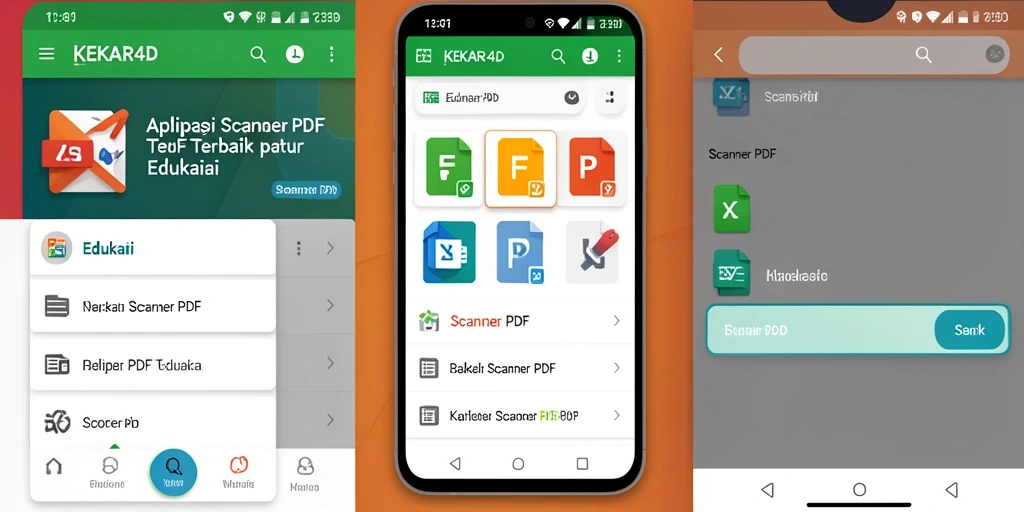 Tampilan antarmuka aplikasi KEKAR4D dalam fitur Scanner PDF.