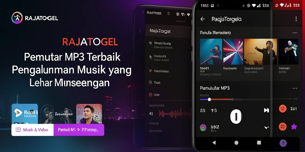 Tampilan antarmuka Pemutar MP3 RAJATOGEL yang menarik dan mudah dipahami.
