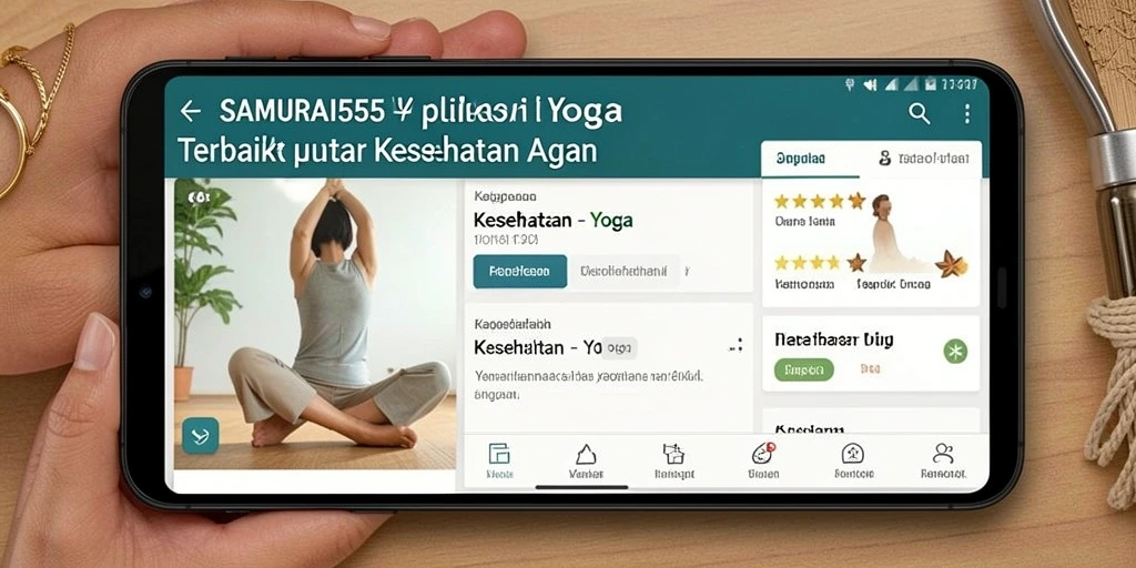 Antarmuka pengguna SAMURAI555 menampilkan berbagai pose Yoga yang mudah diikuti.