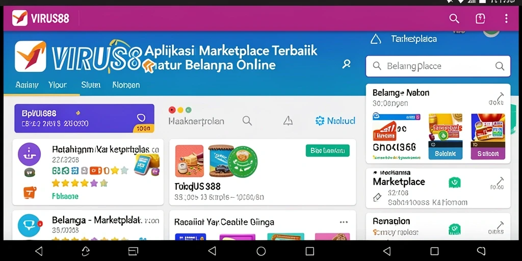 Tampilan antarmuka aplikasi VIRUS88 yang mudah digunakan untuk berbelanja.
